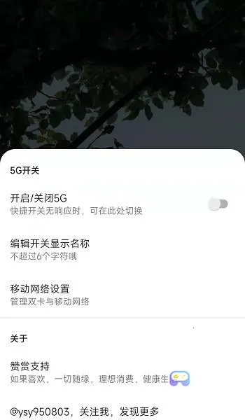 MIUI状态栏5G开关(5G网络设置工具) MIUI状态栏5G开关(5G网络设置工具)